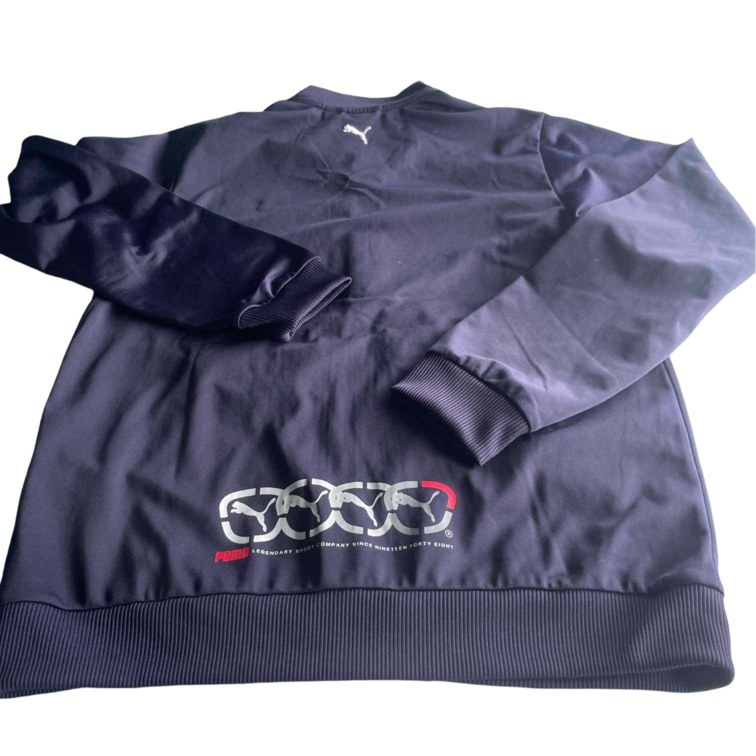 Vintage women black full zip puma wind breaker track top in XL|L26 W19| SKU 5631