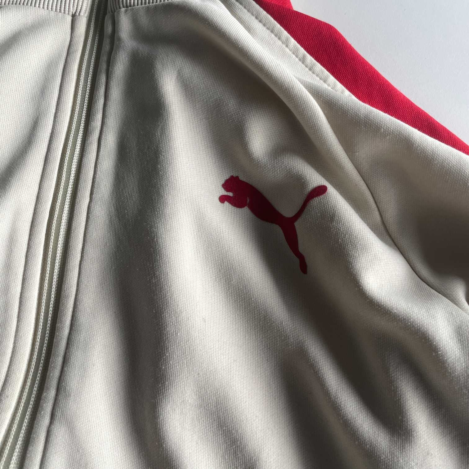 Vintage women cream puma full zip track jacket in L|L 21 W18|SKU 5636