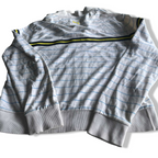 Vintage men Puma white striped full zip wind breaker track jacket in L|L29 W22|SKU 5641