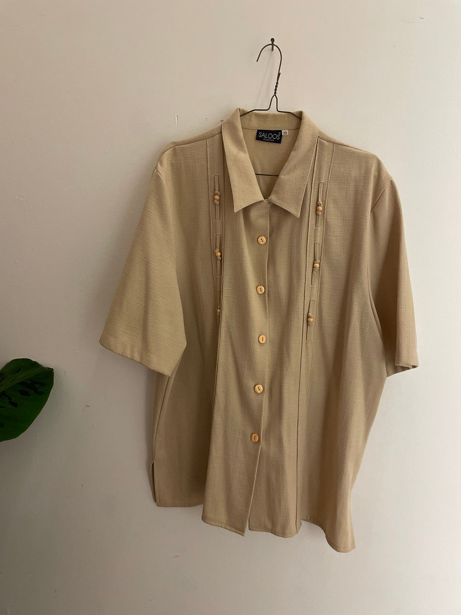 Vintage saloos collection brown short sleeve shirt size XL