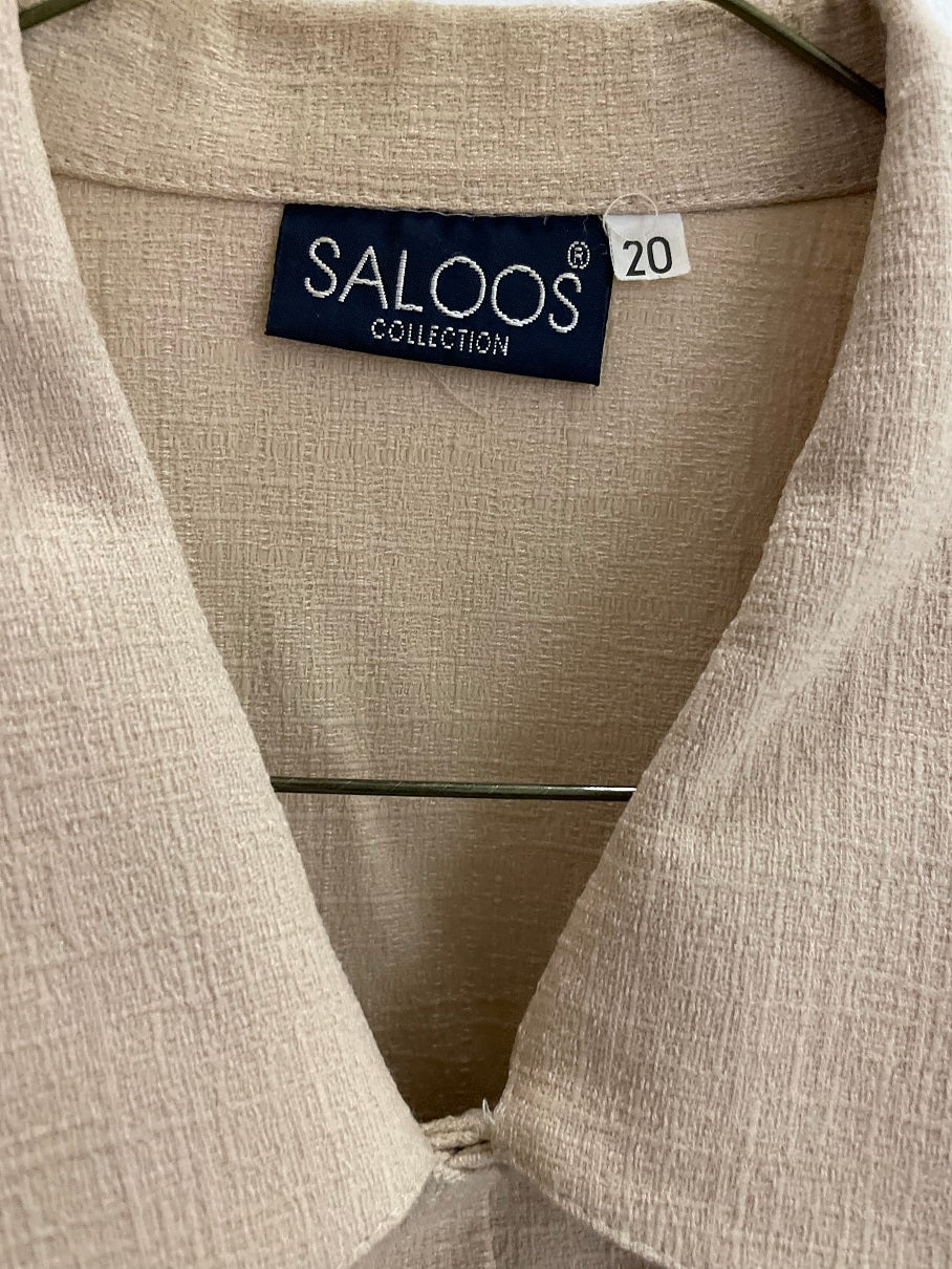 Vintage saloos collection brown short sleeve shirt size XL