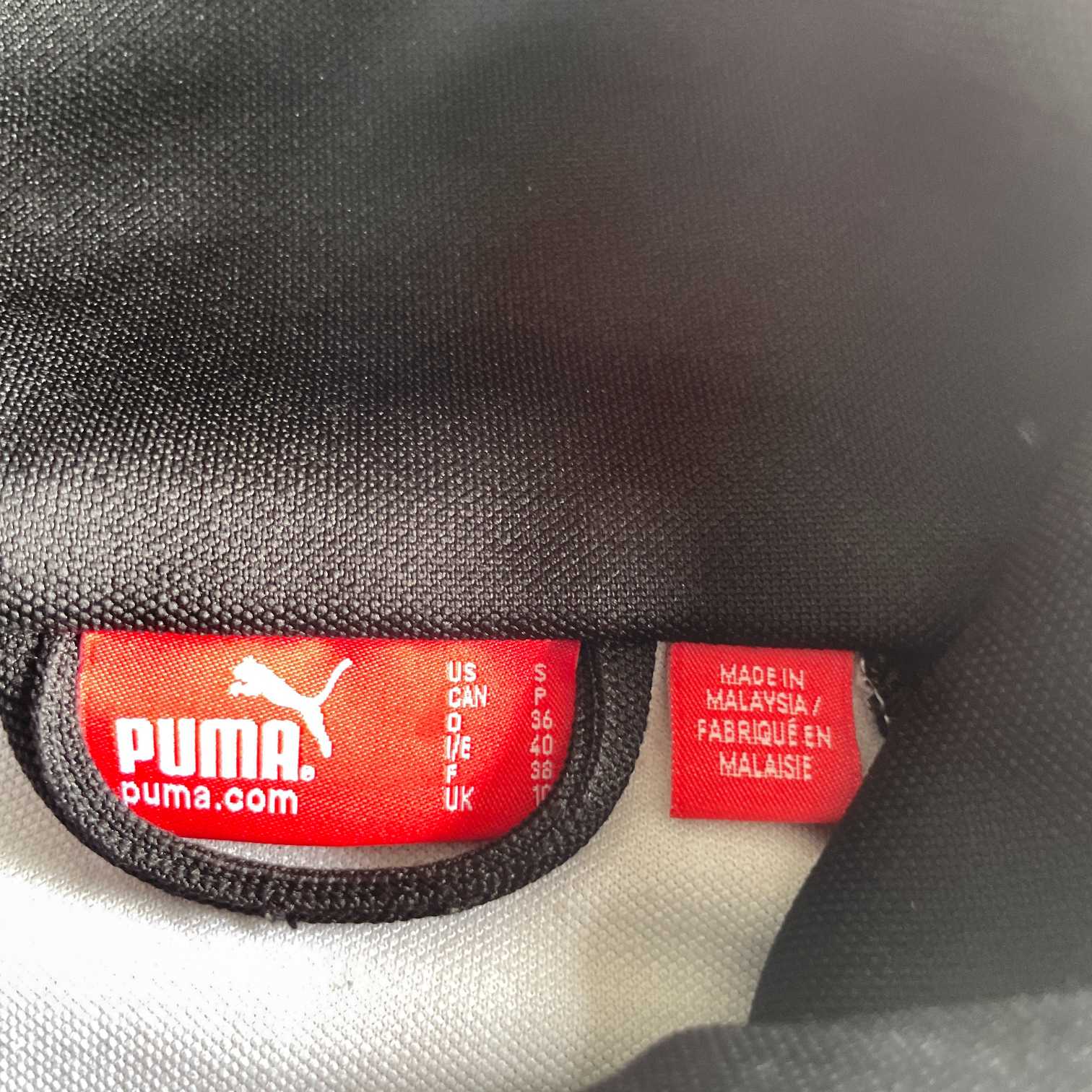 Vintage women black stripe puma full zip high neck track top in S|L26 W17|SKU 5649