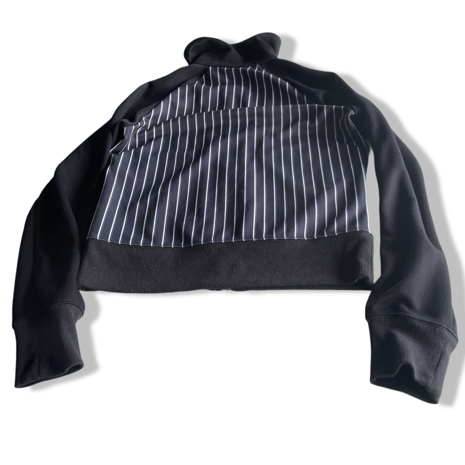 Vintage women black stripe puma full zip high neck track top in S|L26 W17|SKU 5649