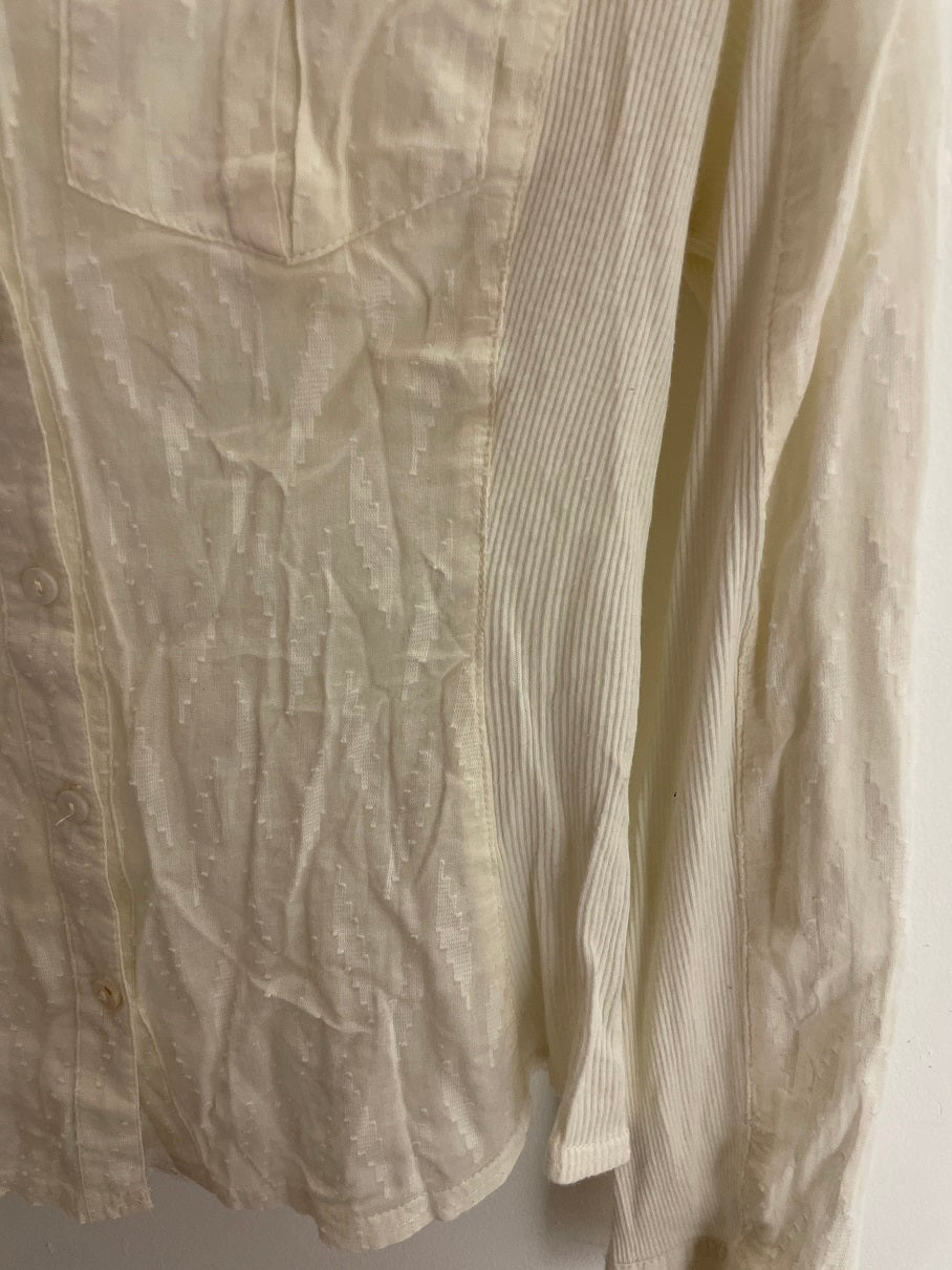 Vintage handbook cream regular fit long sleeve shirt size s