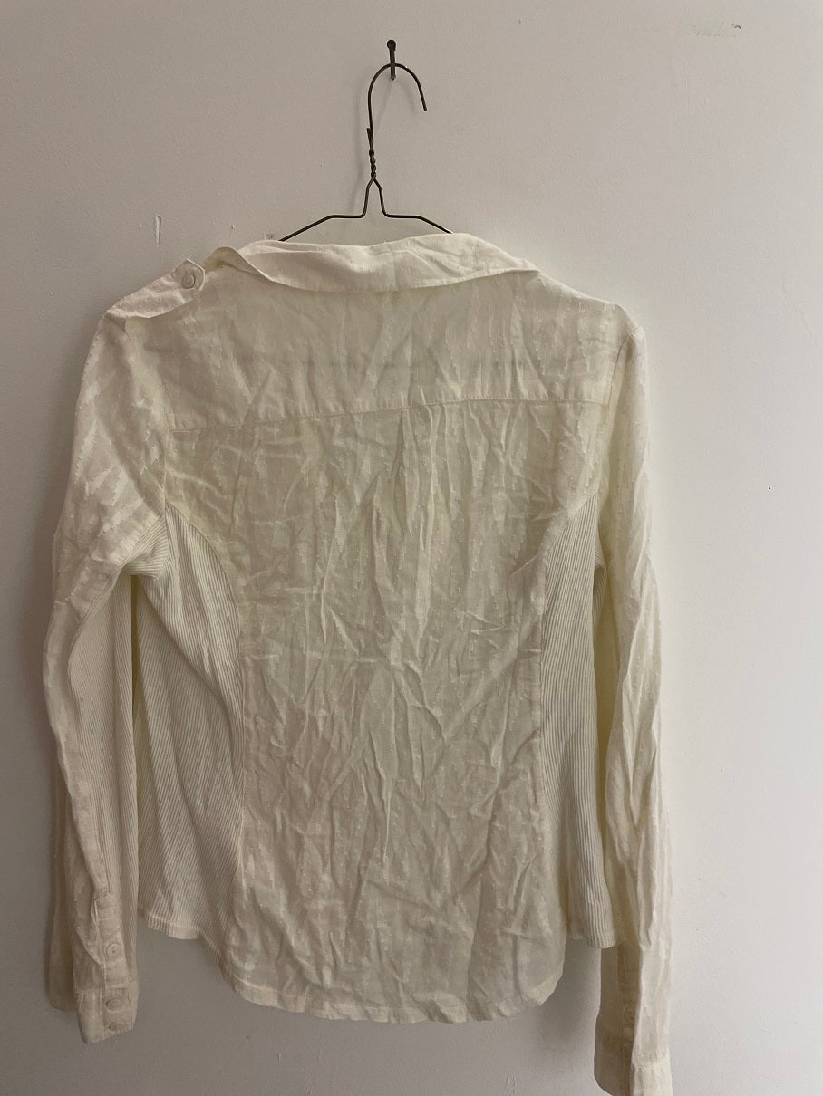 Vintage handbook cream regular fit long sleeve shirt size s