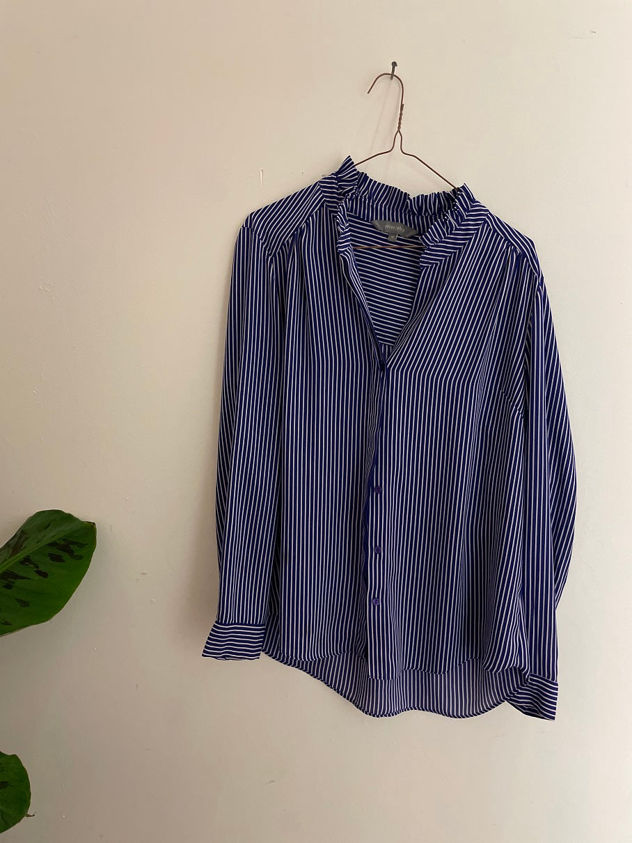 Vintage principles purple stripe long sleeve shirt size L
