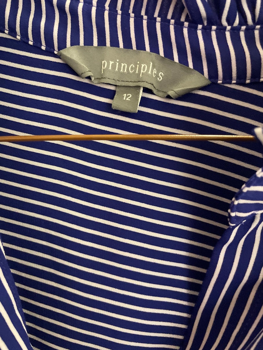 Vintage principles purple stripe long sleeve shirt size L