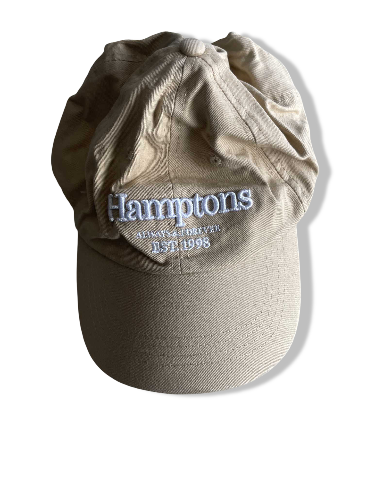 Vintage men 90's Hampton crest cream baseball cap|SKU 5651