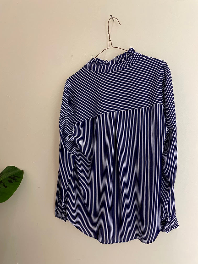 Vintage principles purple stripe long sleeve shirt size L