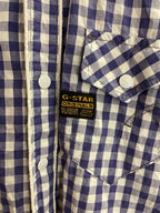 Vintage mens G-star raw plaid button up regular fit purple shirt size M