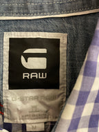 Vintage mens G-star raw plaid button up regular fit purple shirt size M