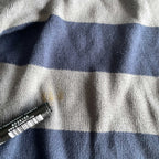 Vintage women US Polo Assn 1/4 zip grey navy stripe sweatshirt size 14/16|SKU 5652