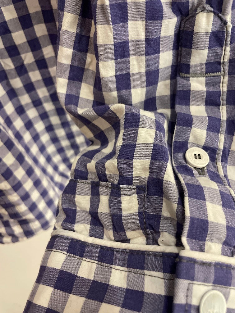 Vintage mens G-star raw plaid button up regular fit purple shirt size M