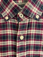 Vintage Maine new england men purple checkered long sleeve shirt size S