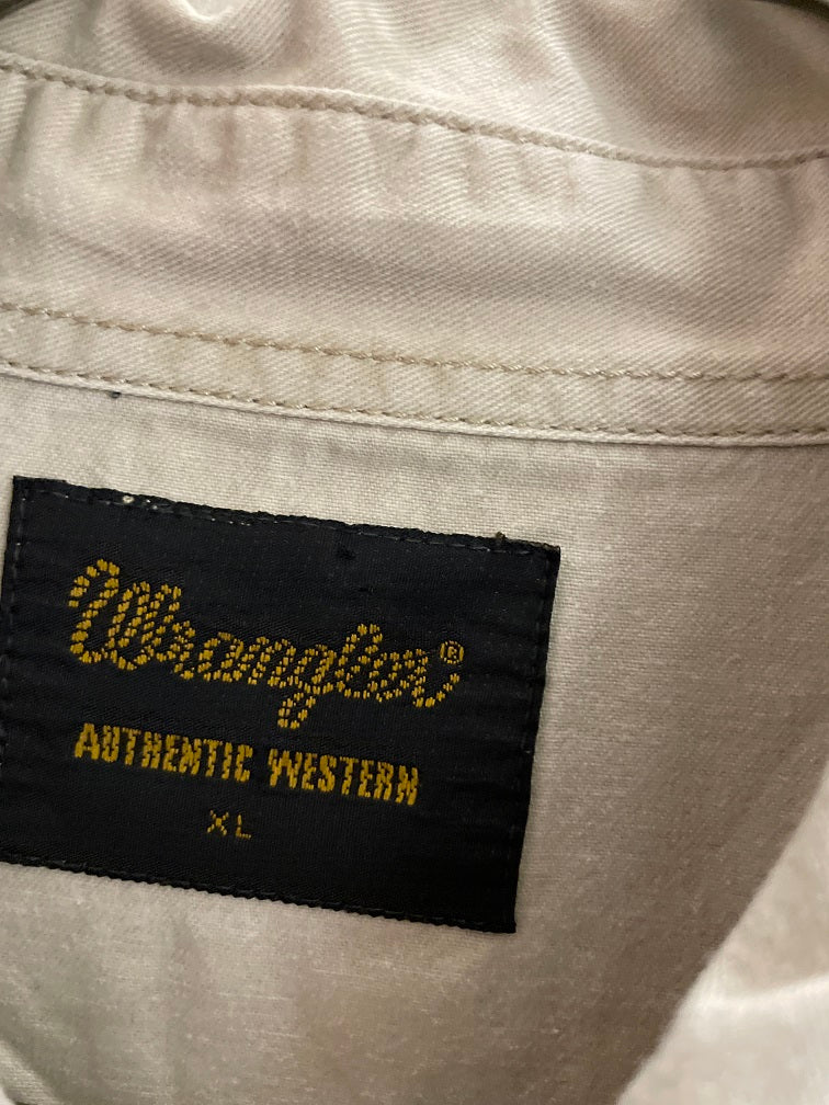 Vintage wrangler cream denim shirt size XL