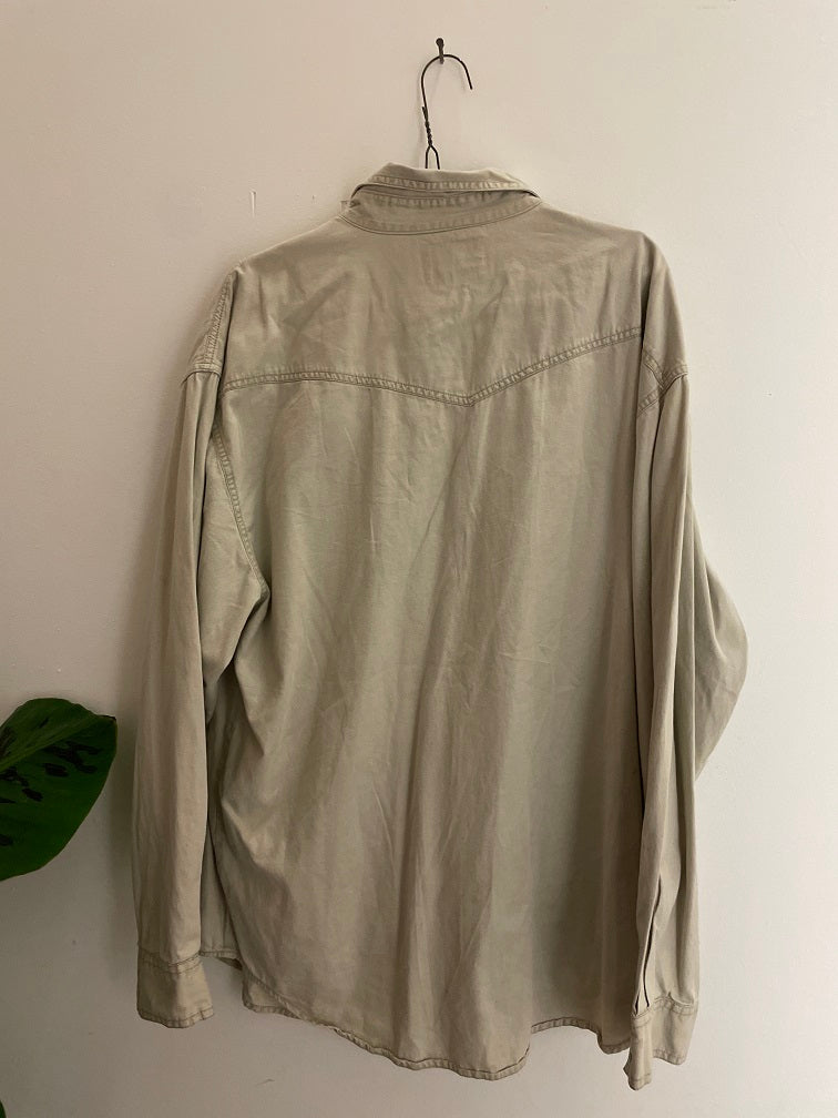 Vintage wrangler cream denim shirt size XL