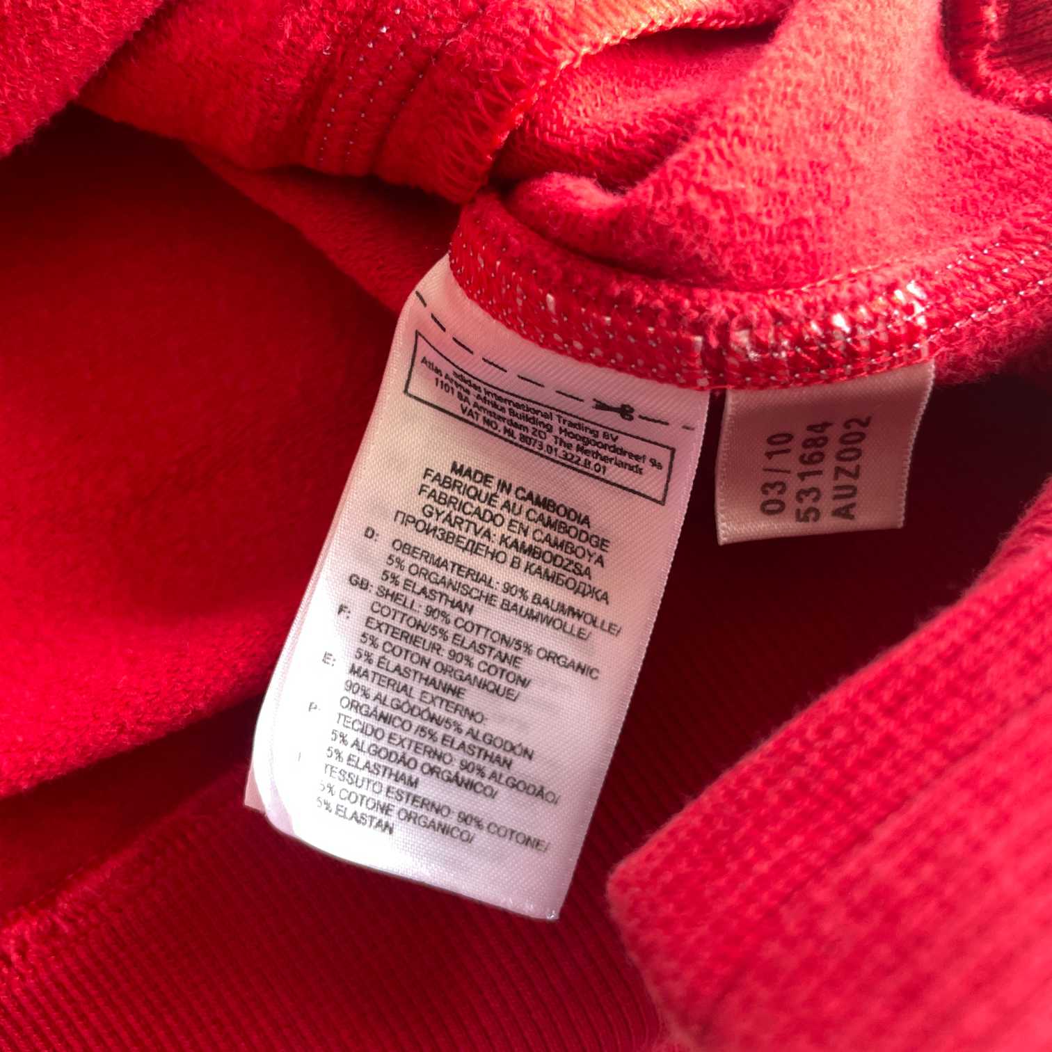 Vintage women Adidas 90's retro red full zip graphics hoodie in M|L24 W18|SKU 5657