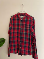 Vintage diesel red large checkered women regular fit long sleeve shirt size L