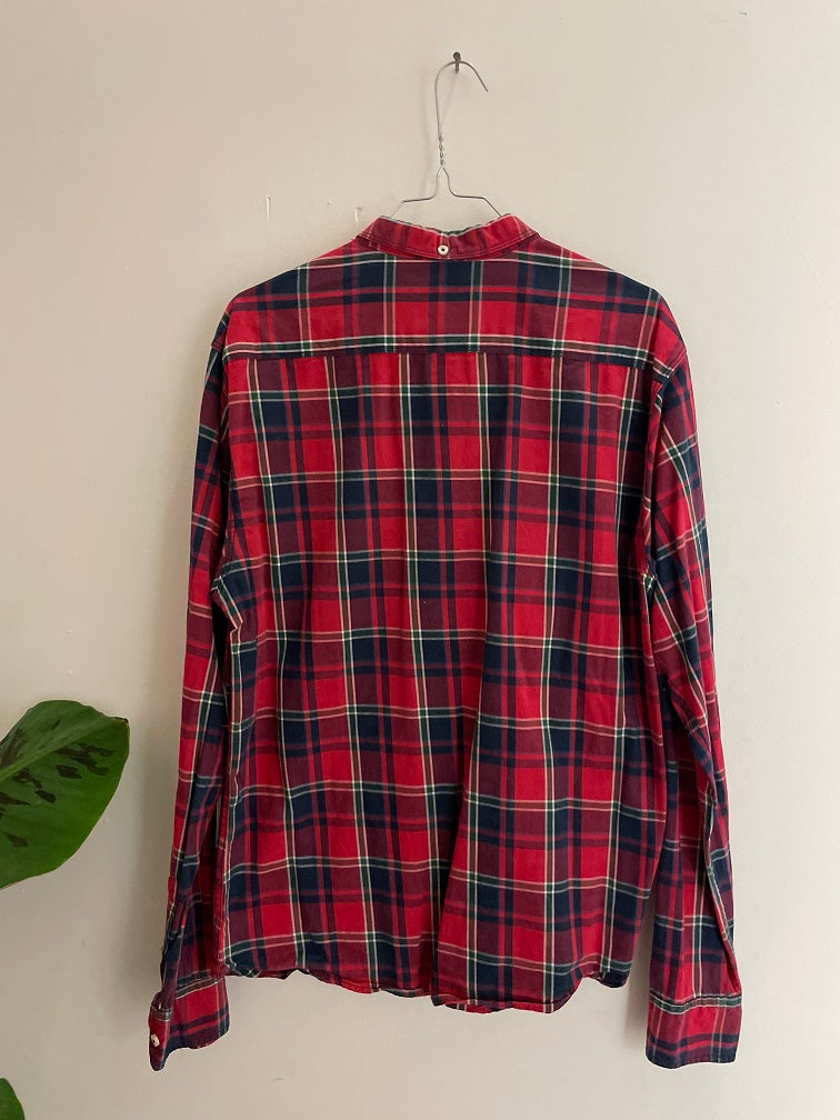 Vintage diesel red large checkered women regular fit long sleeve shirt size L
