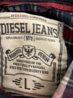 Vintage blue diesel jeans checkered men shirt size M