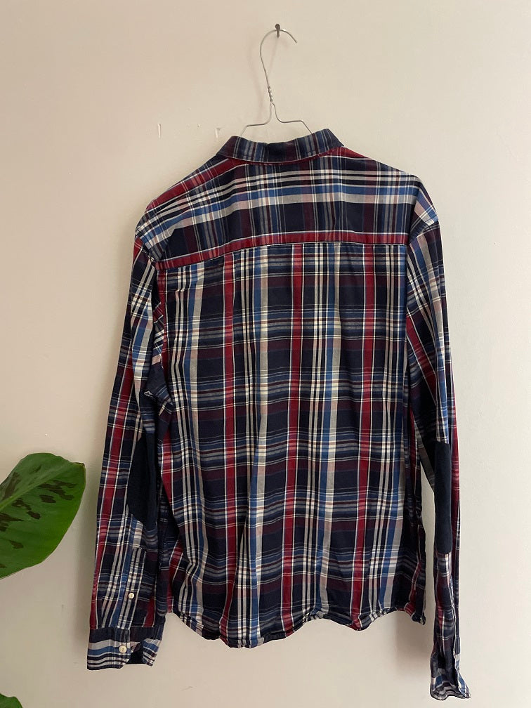Vintage blue diesel jeans checkered men shirt size M