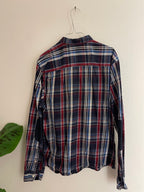 Vintage blue diesel jeans checkered men shirt size M