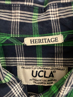 Vintage UCLA blue and green checkered men long sleeve shirt size S