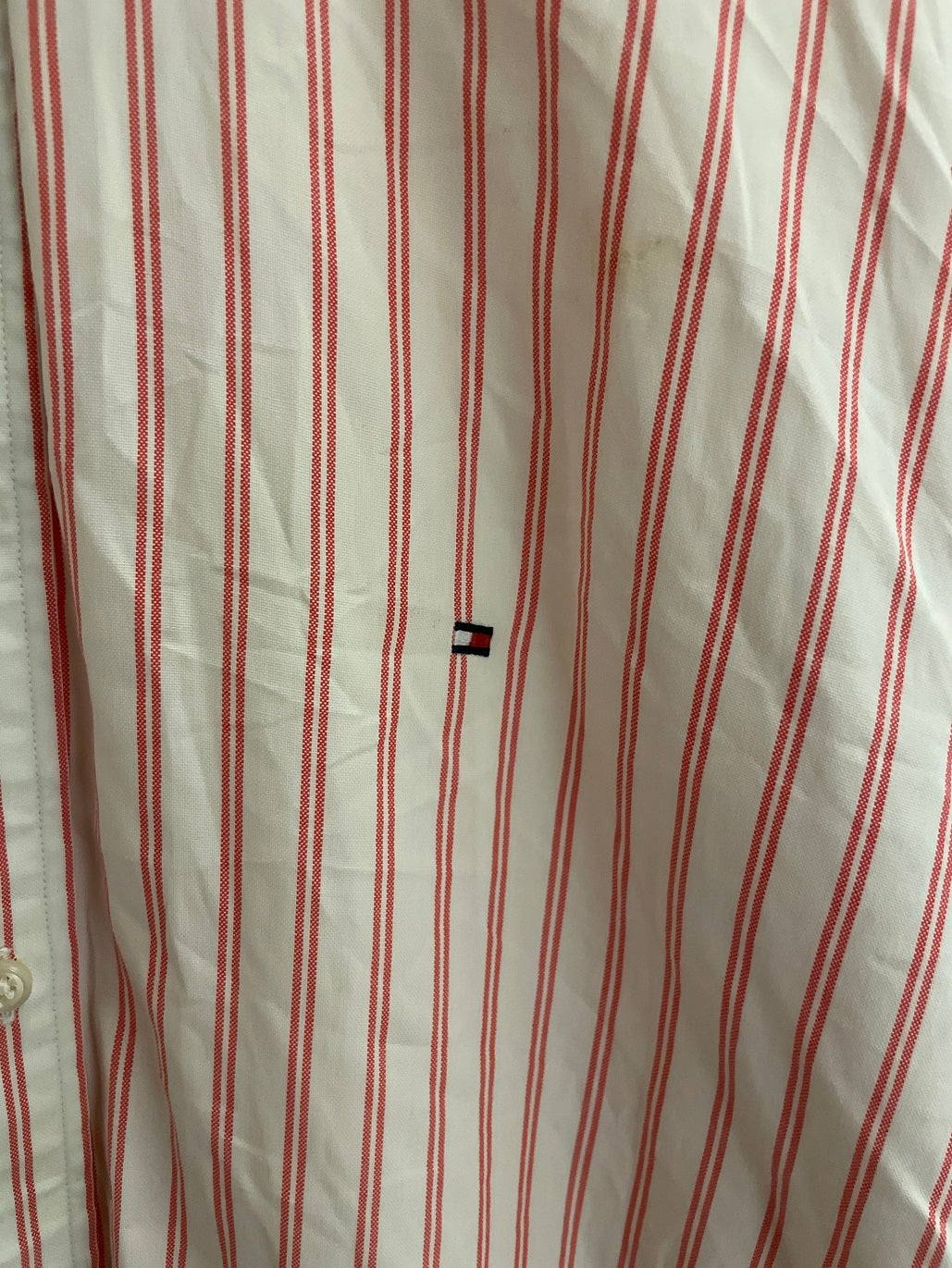 Vintage tommy hilfiger pink collar stripe long sleeve men shirt size XXL