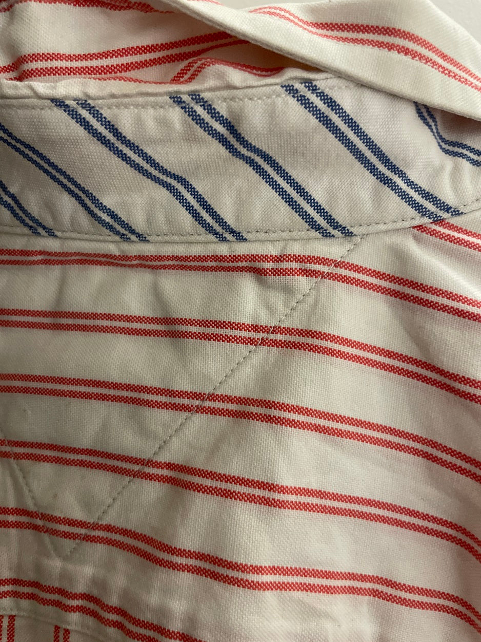 Vintage tommy hilfiger pink collar stripe long sleeve men shirt size XXL