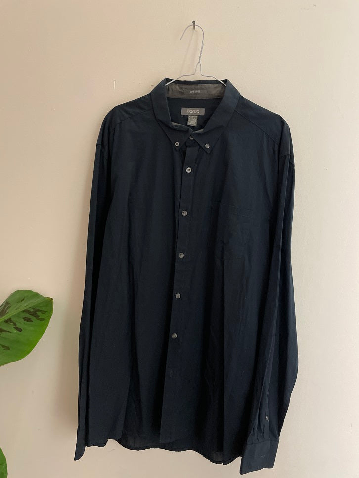 Vintage blue kenneth cole reaction men long sleeve shirt size XL