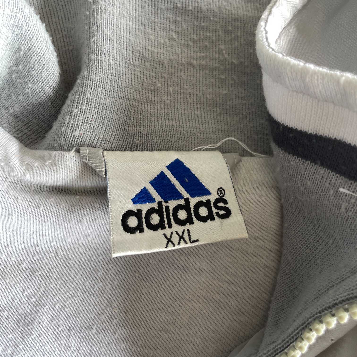 Vintage men Adidas grey full zip wind breaker track jacket in XXL|L34 W23|SKU 5663