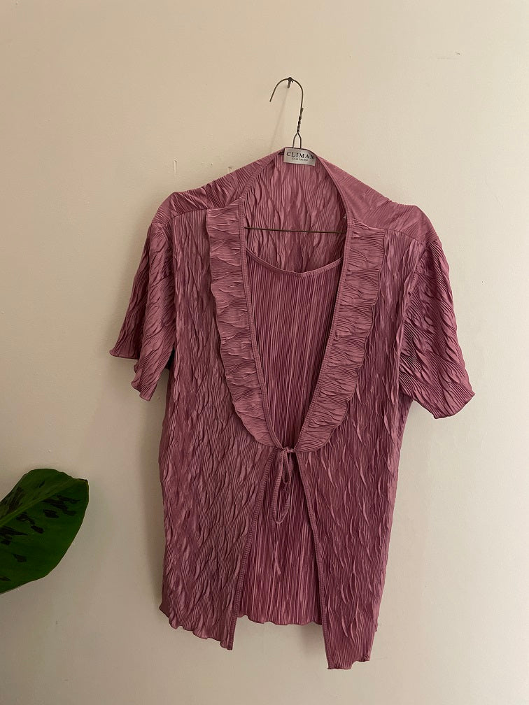 Vintage Climax top curve purple women blouse size M