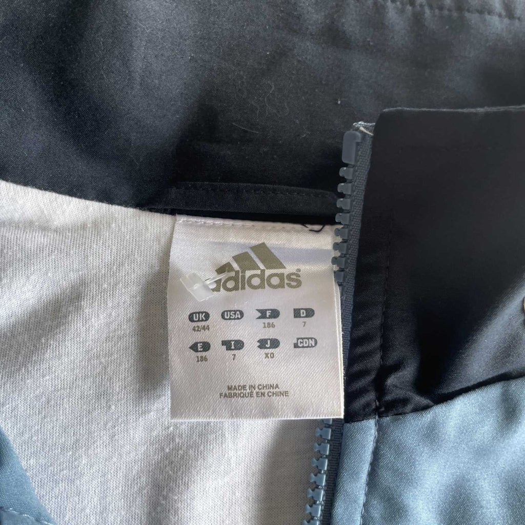 Vintage men Adidas blue colour block full zip wind breaker track jacket in XXL|L34 W24| SKU 5665