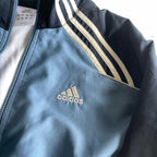 Vintage men Adidas blue colour block full zip wind breaker track jacket in XXL|L34 W24| SKU 5665