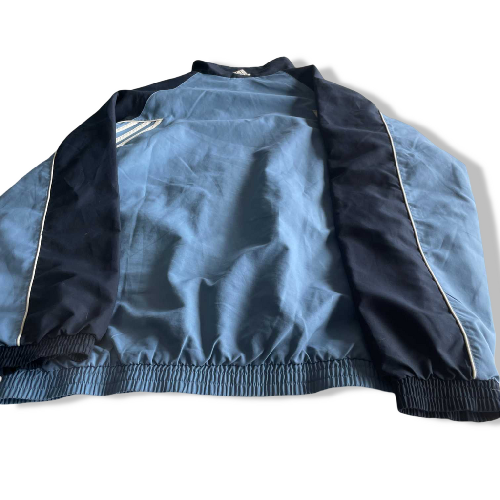 Vintage men Adidas blue colour block full zip wind breaker track jacket in XXL|L34 W24| SKU 5665