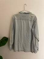Vintage luna pier blue women long sleeve shirt size L