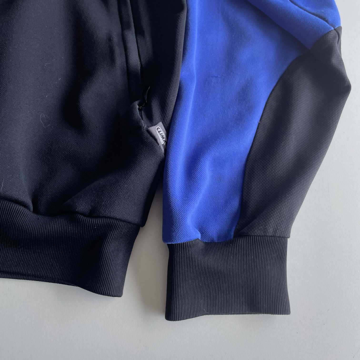 Vintage men Adidas Rad sport blue black colorblock full zip track top in M|L27 W20