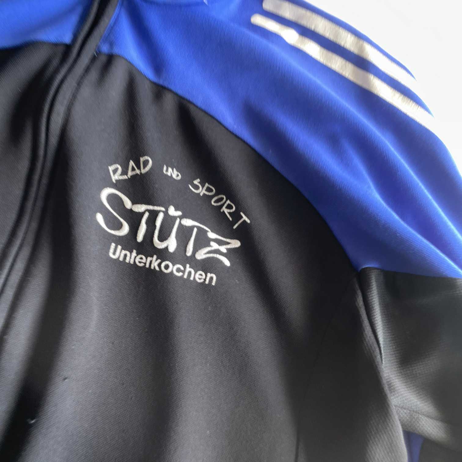 Vintage men Adidas Rad sport blue black colorblock full zip track top in M|L27 W20
