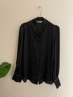 Vintage sasha black women regular fit long sleeve shirt size L