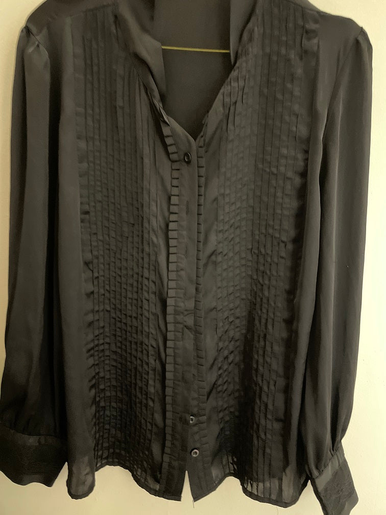 Vintage sasha black women regular fit long sleeve shirt size L