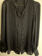 Vintage sasha black women regular fit long sleeve shirt size L