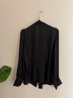Vintage sasha black women regular fit long sleeve shirt size L