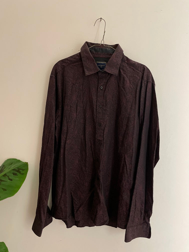 Vintage brown parsely devred regular fit long sleeve shirt size XL