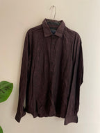 Vintage brown parsely devred regular fit long sleeve shirt size XL