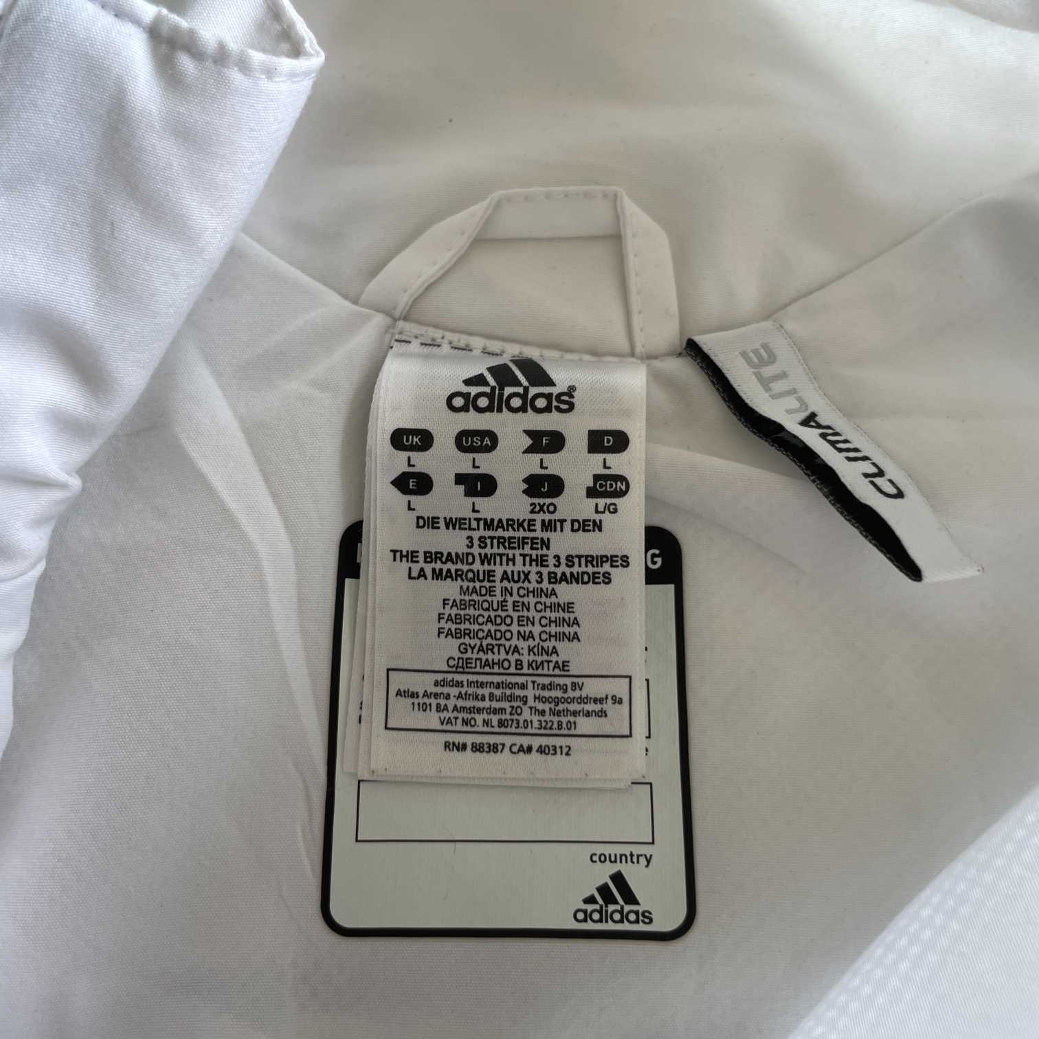 Vintage men Adidas Climalite Essink sport centrum white full zip track top in L|L32 W24| SKU 5668