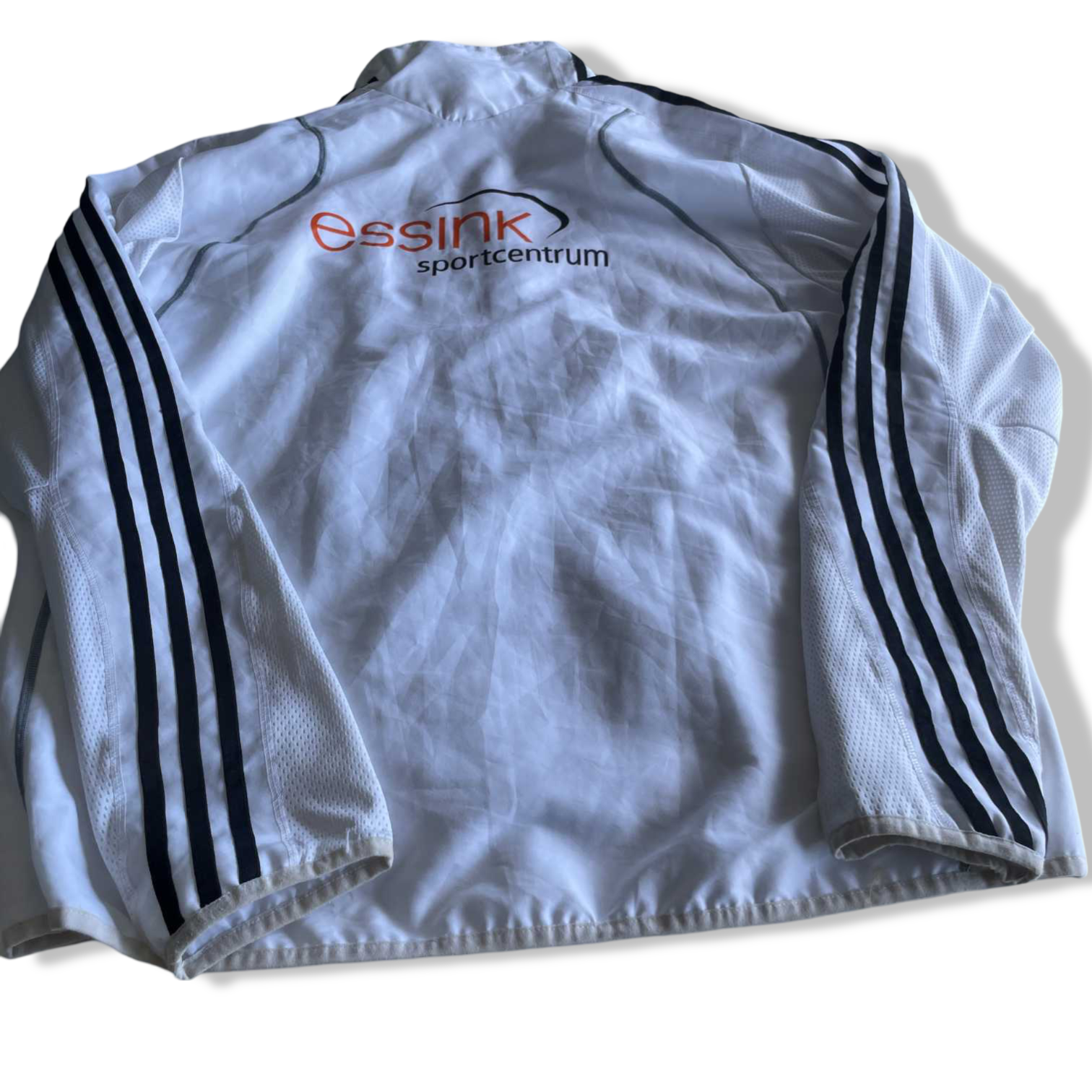Vintage men Adidas Climalite Essink sport centrum white full zip track top in L|L32 W24| SKU 5668