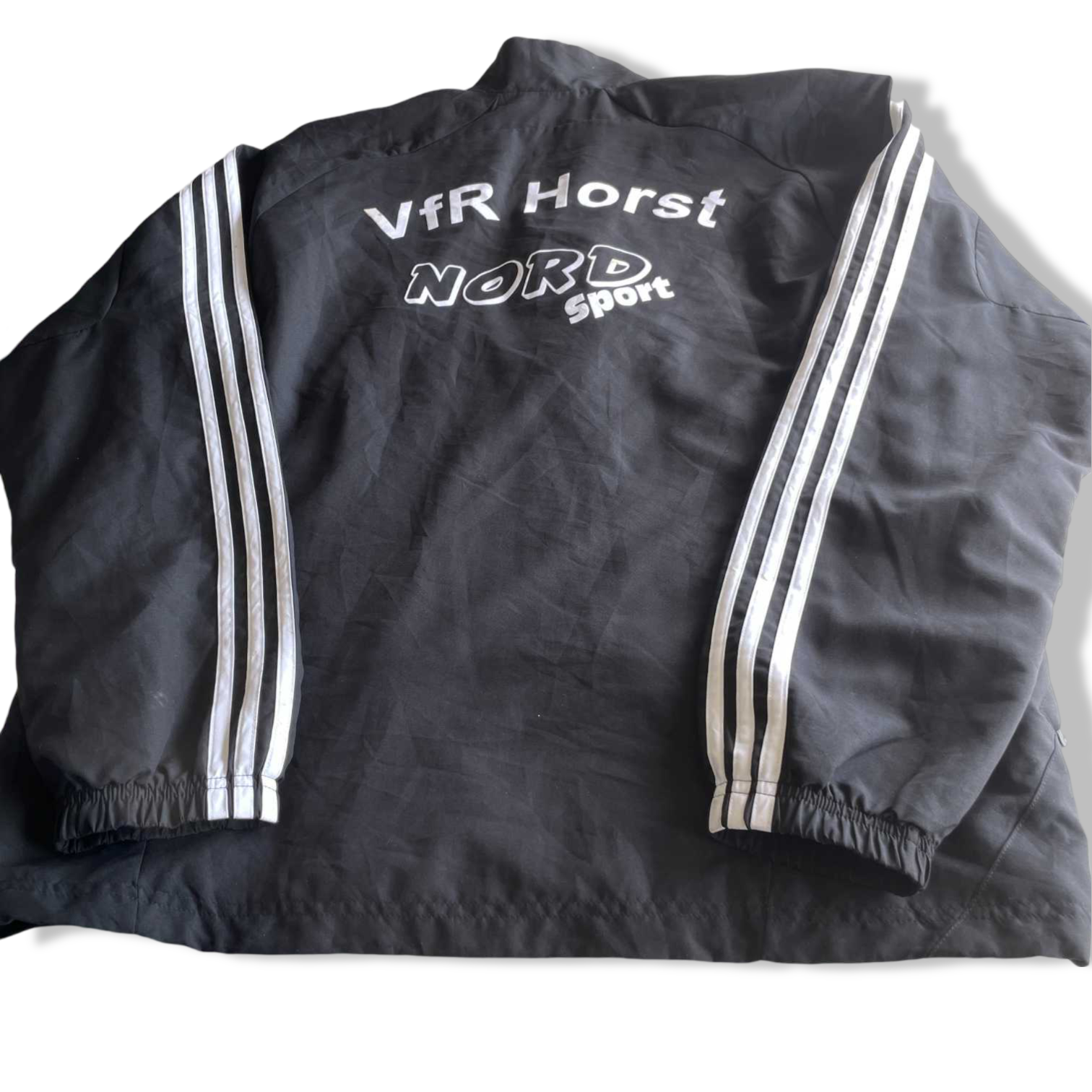 Vintage men Adidas Horst Nord sport black full zip track top in XXL|L34 W24|SKU 5669