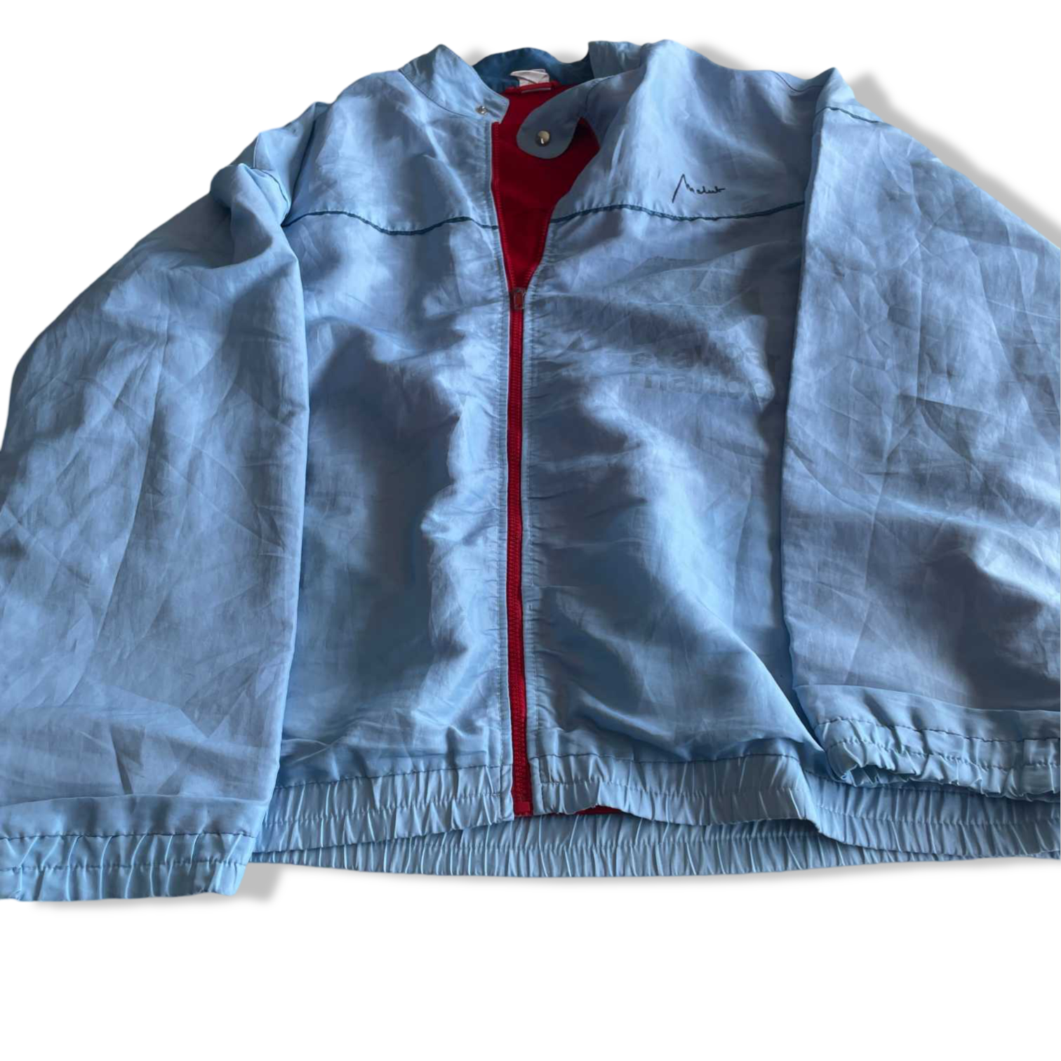 Vintage men grey full zip wind breaker track jacket in XL|L29 W23| SKU 5670