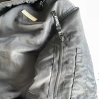 Vintage men black Unif puffer padded nylon polyester full zip hoodie in L|L28 W26|SKU 5676