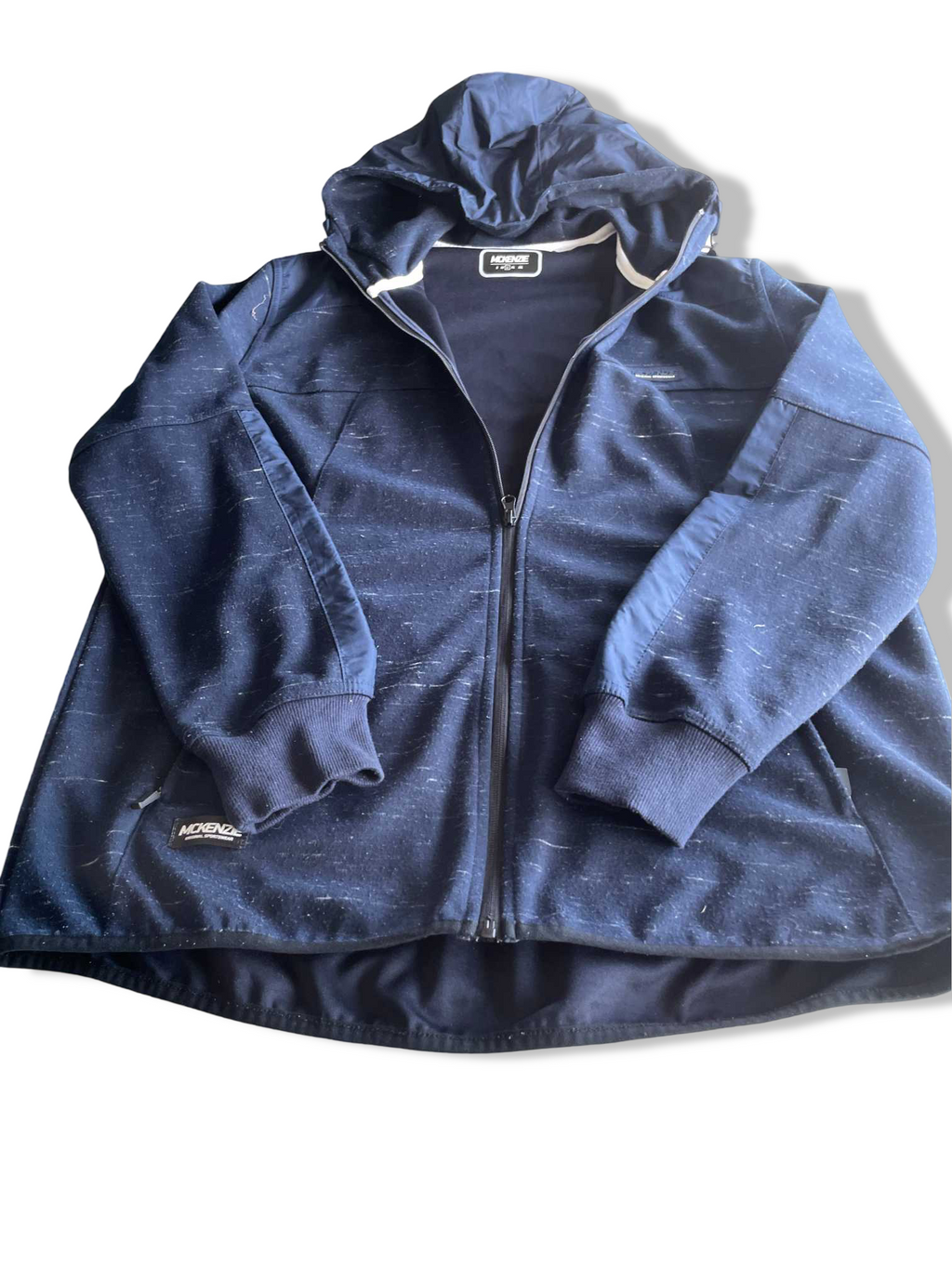 Vintage men Mckenzie navy blue full zip hoodie in L|L30 W22| SKU 5677
